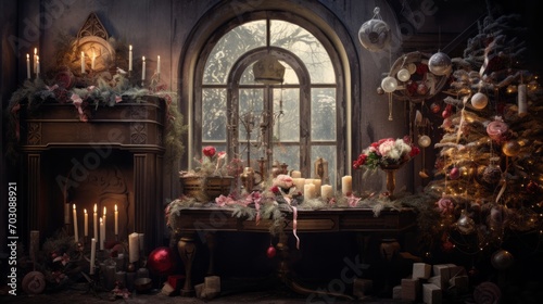 Magical festive composition, inviting viewers into its enchantment