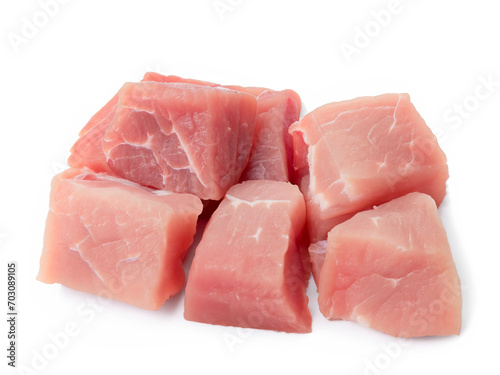 fresh raw chicken fillet on white background