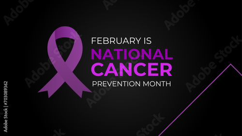 National Cancer prevention month is observed every year in February, to promote access to cancer diagnosis, treatment and healthcare for all. banner, cover, card, backdrop. Vector illustration