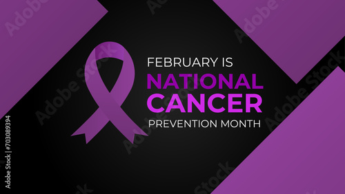 National Cancer prevention month is observed every year in February, to promote access to cancer diagnosis, treatment and healthcare for all. banner, cover, card, backdrop. Vector illustration photo