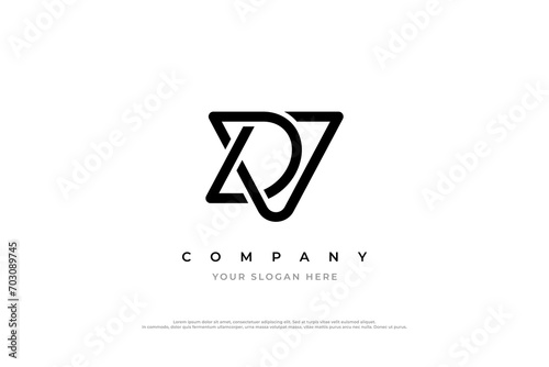 Initial Letter DV Logo or VD Monogram Logo Design