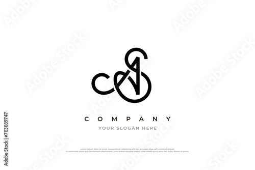 Initial Letter AS or SA Logo Design Vector Template
