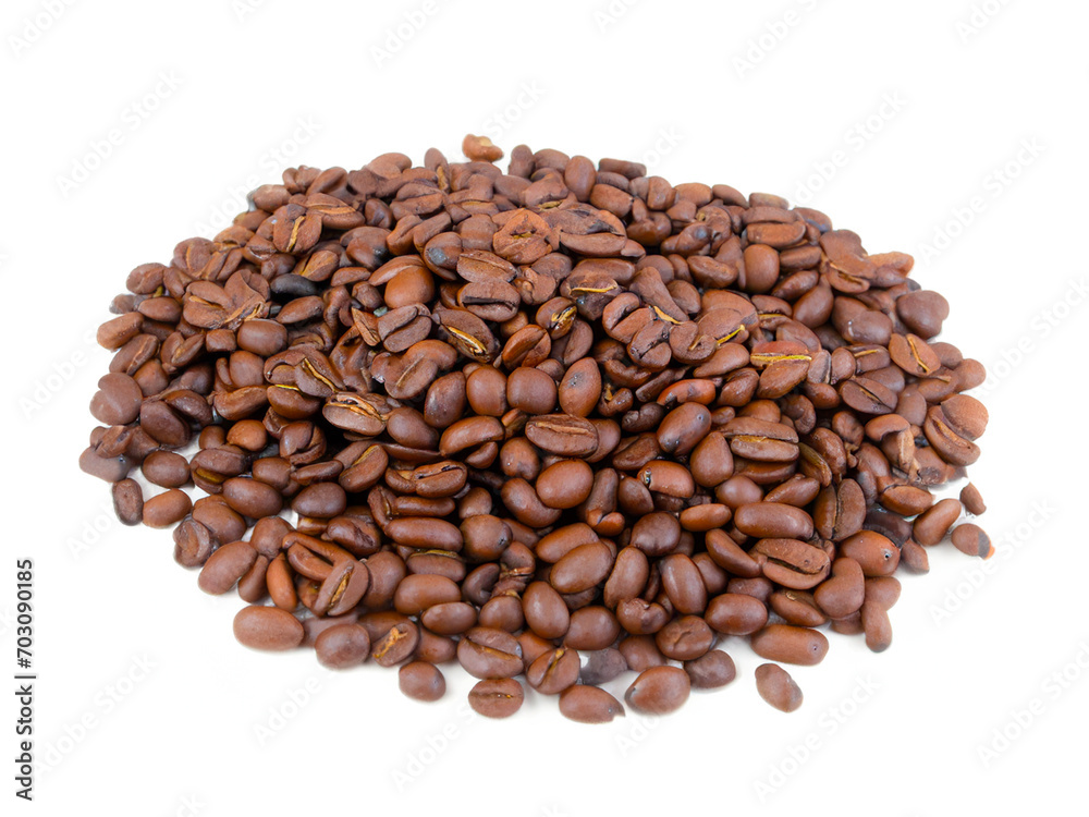 Coffee Beans isolated on white background area for copy space.