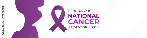 Vector illustration on the theme of National Cancer prevention month observed each year during February. banner, Holiday, poster, card, cover, flyer, backdrop,  background design. vector illustration photo