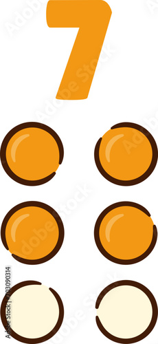 Alphabet Number 7 Seven Braille Dots Sign Symbol