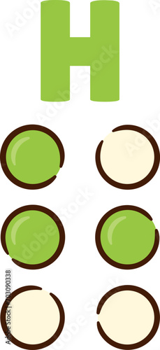 Letter H Braille Signs Font Capital Alphabet Uppercase
