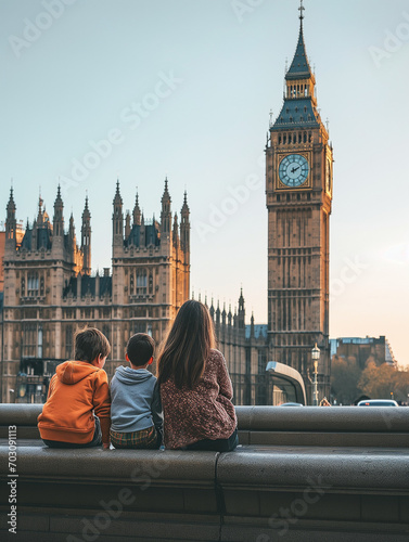 A Photo Of A Caucasian Family Visiting The Historic Sites Of London England