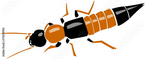 illustration of black and yellow ants on a white background