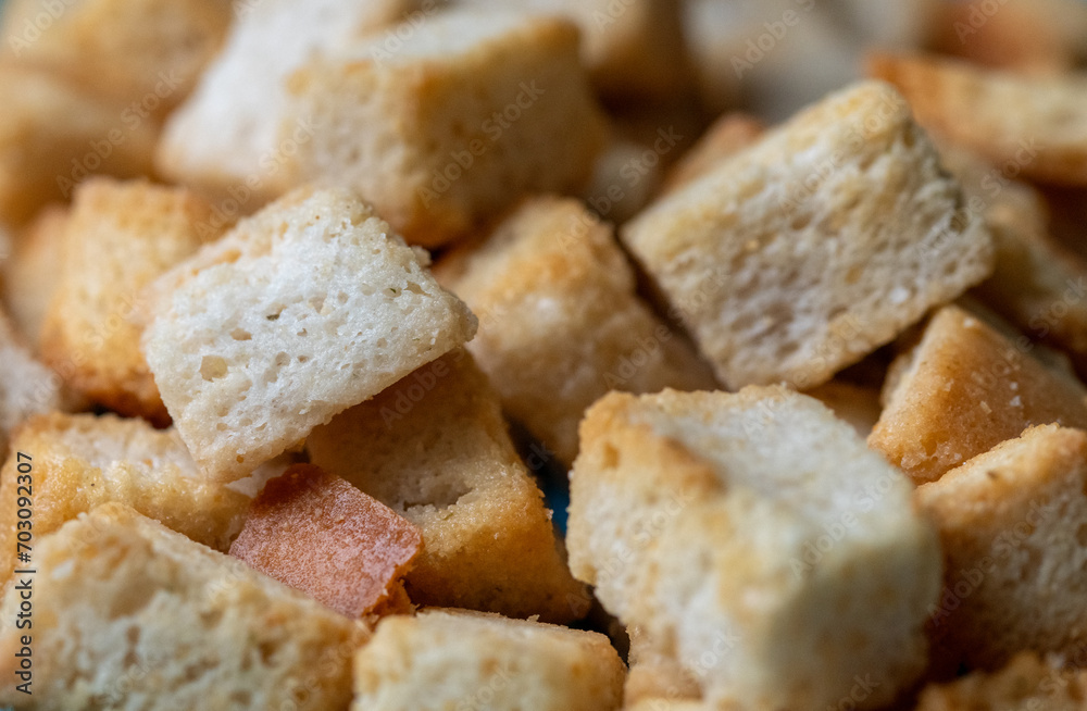 close up of croutons close up of croutons