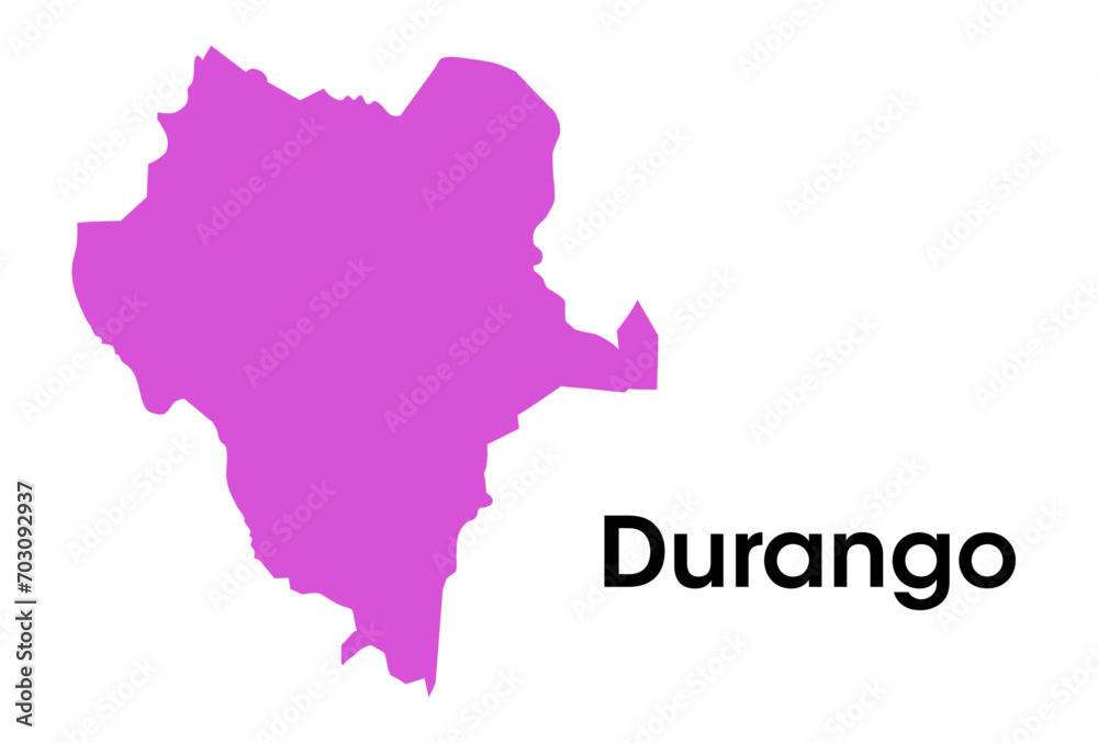Durango state map in Mexico