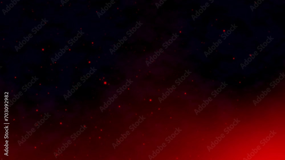 4K fire particles floating in the air animated background. Red particles animation on the black background. Glitter particles with sparks moving.