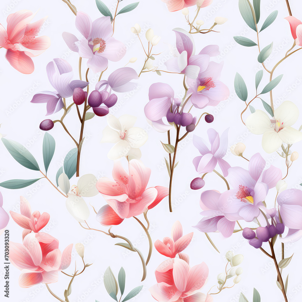 Spring Floral Seamless Pattern for Wallpapers, Backgrounds etc