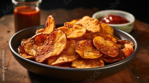 Dive into a world of smoky, tangy goodness with these perfectly barbequeseasoned potato chips, infused with the flavors of sweet and tangy barbeque sauce, grilled onions, and a touch of photo