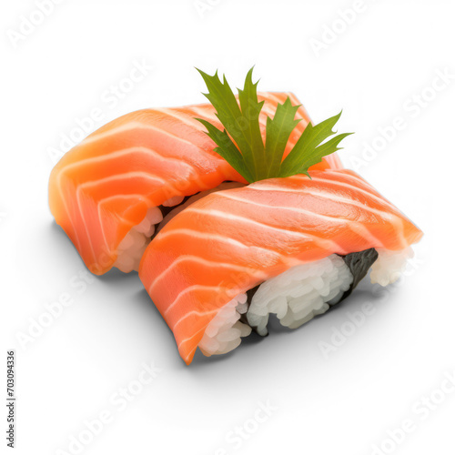 sushi with salmon isolate on transparency background png 