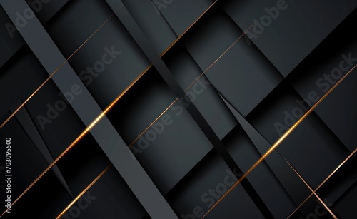 Black abstract layer geometric illustration background for card, annual business report, poster template.