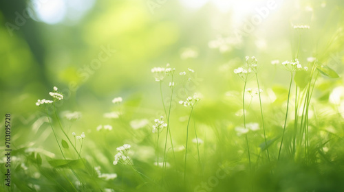 A serene and sunlit meadow filled with wildflowers, creating a peaceful and picturesque natural landscape.