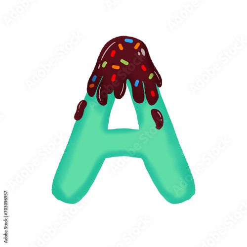 chocolate drip alphabet letter J