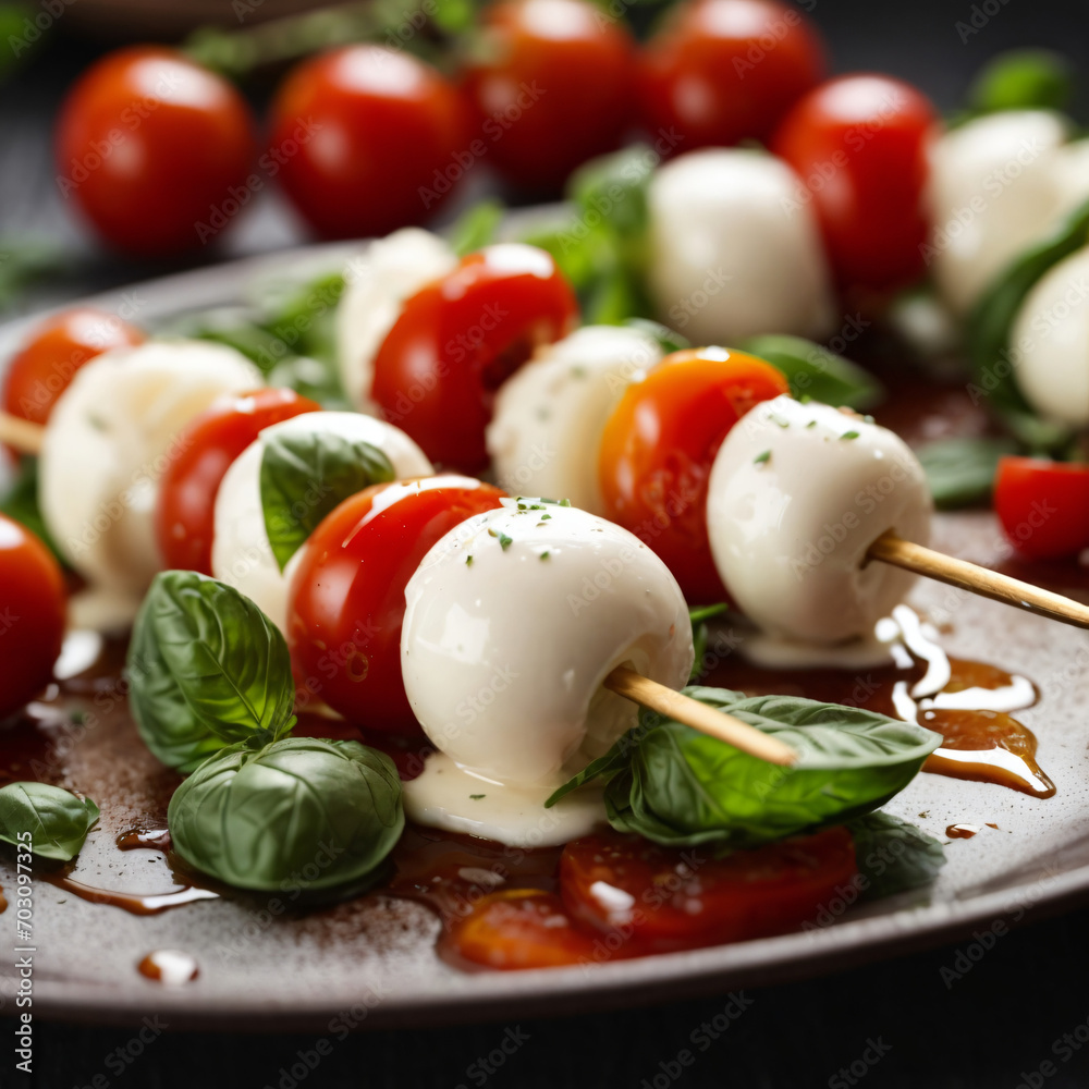 Caprese Skewers Bursting with Tomato-Mozzarella Bliss Caprese Skewers Bursting with Tomato-Mozzarella Bliss