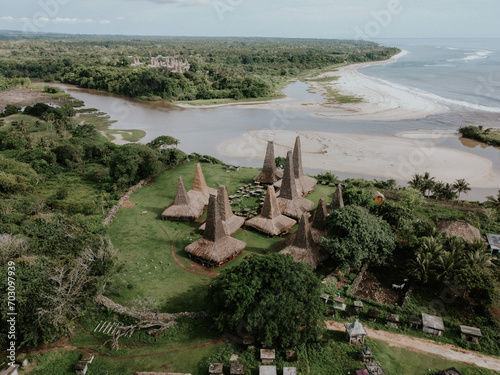 Traditional village in  Sumba island, Indonesia.  photo