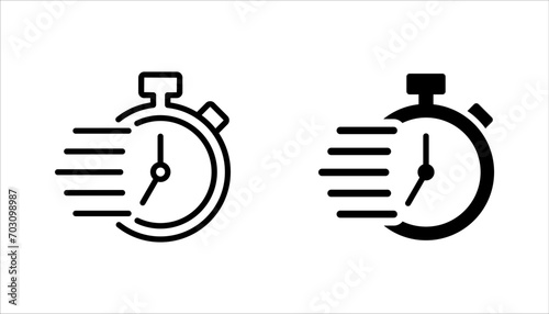 quick time icon set, fast deadline, vector illustration on white backgrond