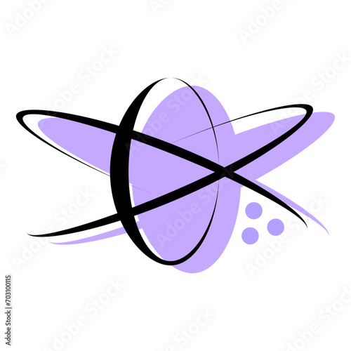 Atom icon. Modern abstract scientific symbol. Vector illustration isolated on white background.