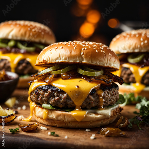 Grilled Burgers with Caramelized Onions and Gouda