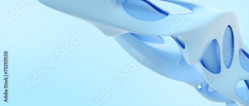 Abstract background. Science concept of biologic and the development of genetics in the future. blue, network, copy space, banner, website -3d Rendering