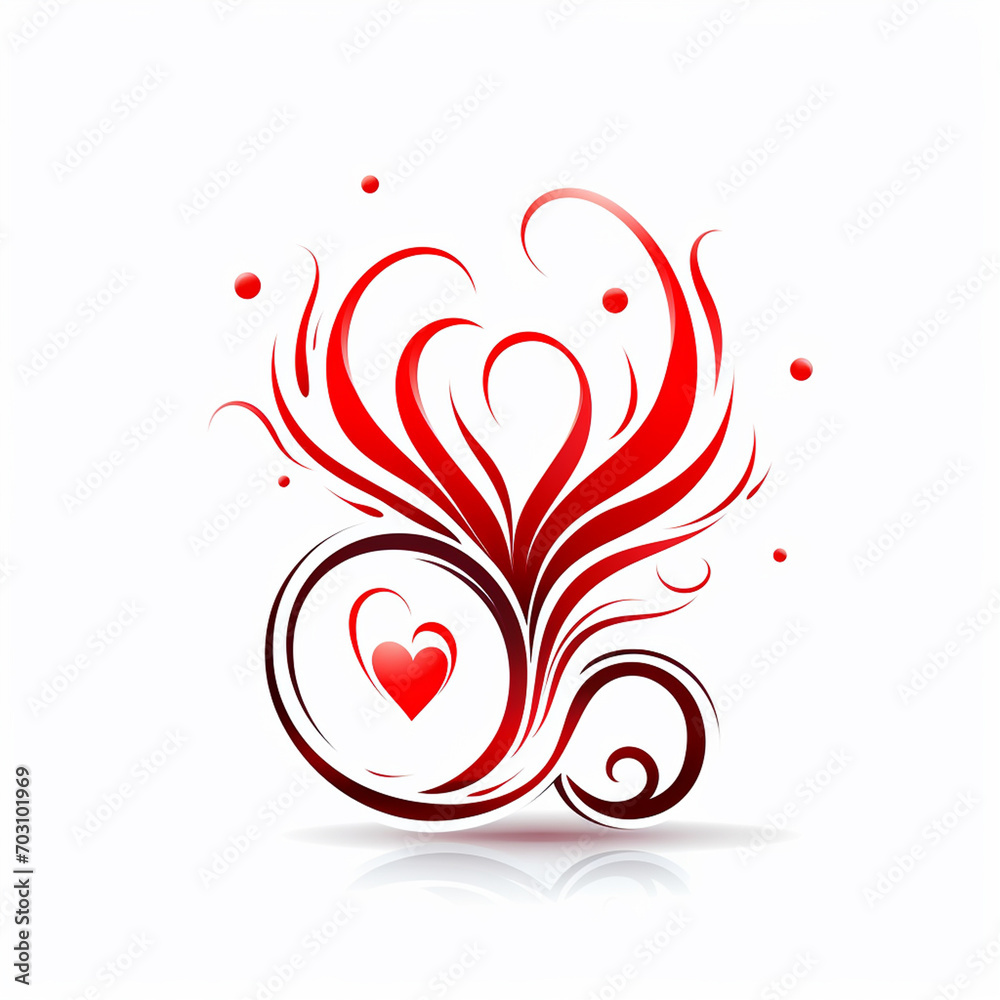 Romantic heart symbol sticker full of love, for Valentine's Day celebration, Generate AI. Romantic heart symbol sticker full of love, for Valentine's Day celebration, Generate AI.