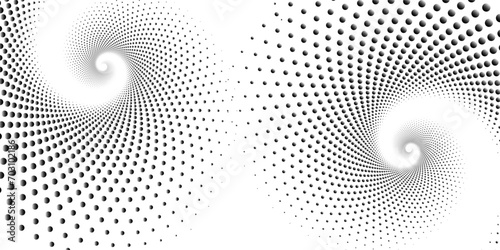 Halftone circular dotted frame set. Circle dots isolated on white background. Logo design element for medical, care, cosmetics. Round the border using halftone circle dots ats spiral modern logo