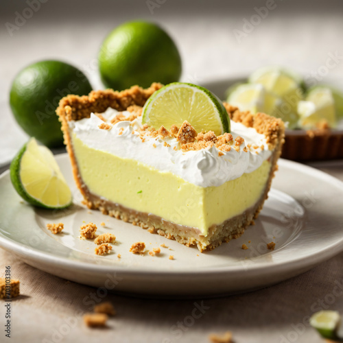 Key Lime Pie - Tangy Citrus Bliss on a Crispy Graham Cracker Crust
