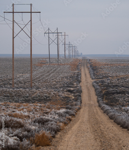 Idaho powerlines running into the distance