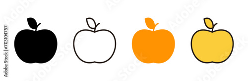 Apple icon set vector. Apple sign and symbols for web design. photo