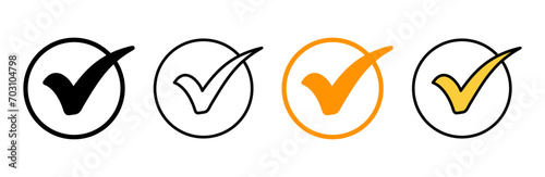 Approved icon set vector. Certified Medal Icon