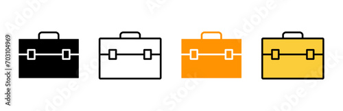 Briefcase icon set vector. suitcase sign and symbol. luggage symbol.