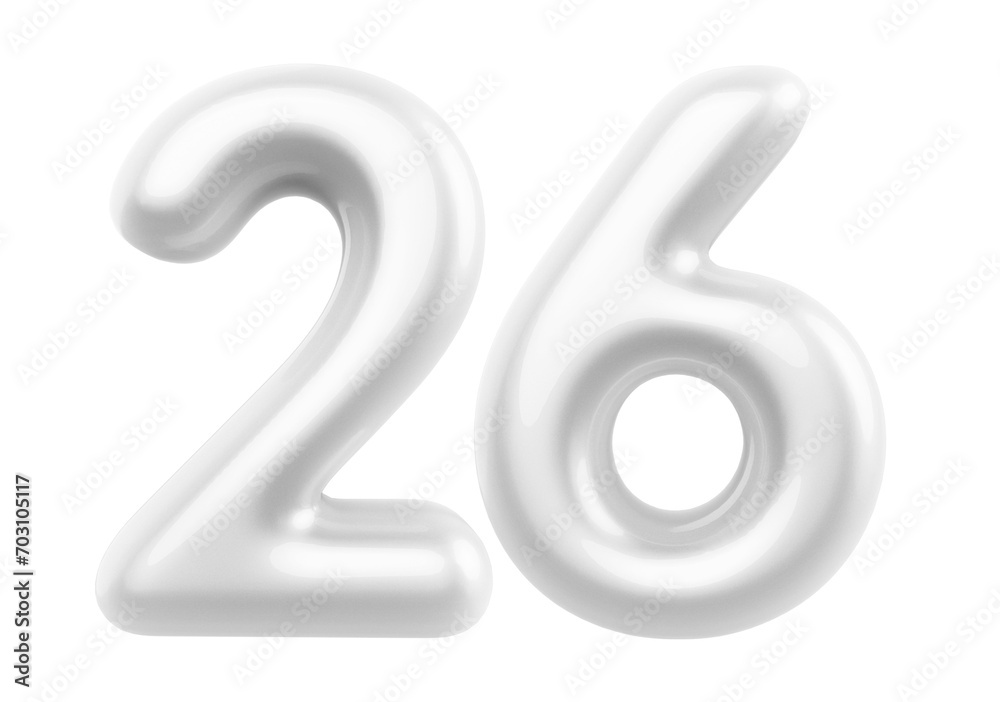White Bubble Number 26 luxury render White Bubble Number 26 luxury render