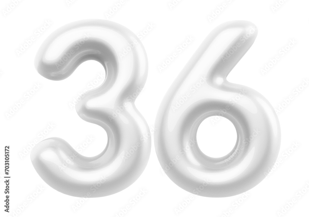 White Bubble Number 36 luxury render White Bubble Number 36 luxury render