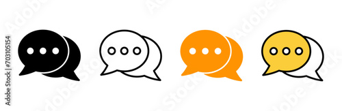 Chat icon set vector. speech bubble sign and symbol. comment icon. message