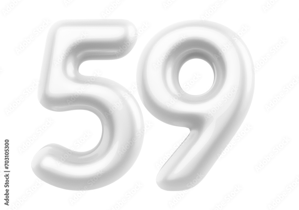 White Bubble Number 59 luxury render White Bubble Number 59 luxury render