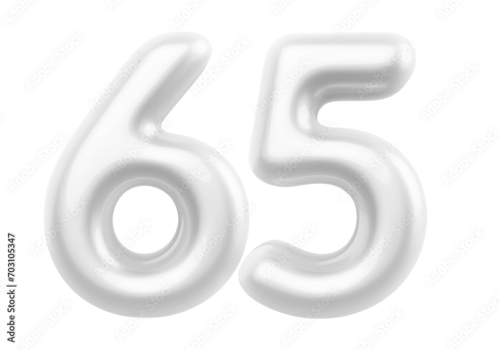 White Bubble Number 65 luxury render White Bubble Number 65 luxury render