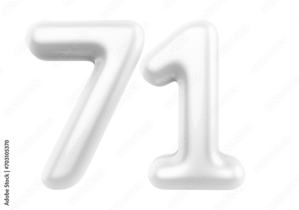 White Bubble Number 71 luxury render White Bubble Number 71 luxury render