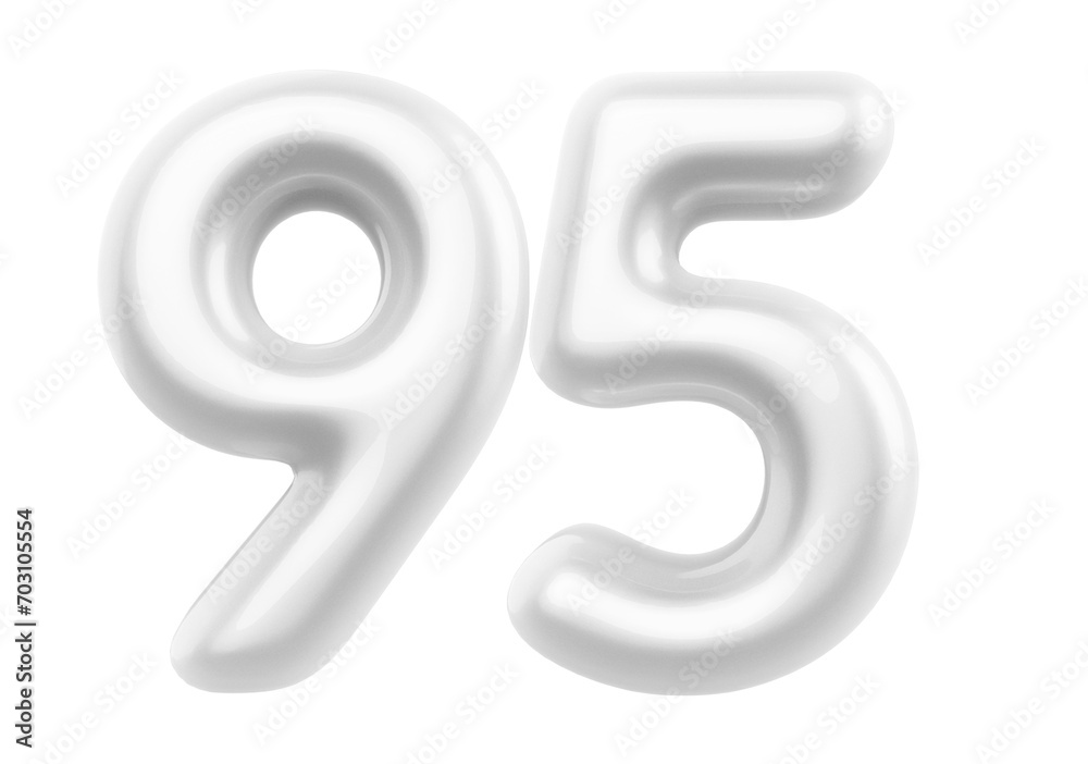White Bubble Number 95 luxury render White Bubble Number 95 luxury render