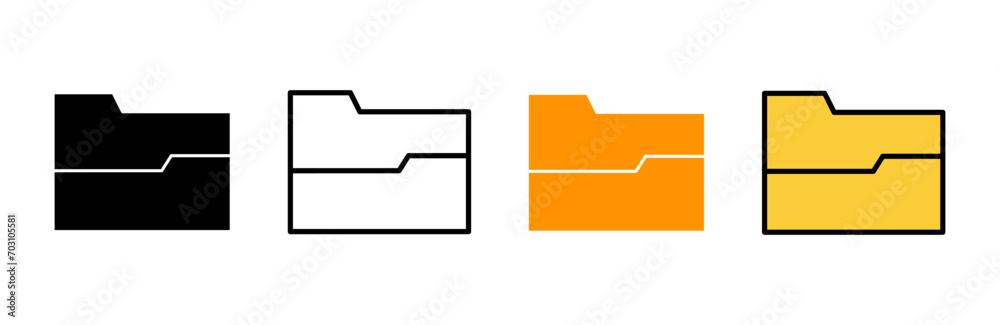 Folder icon set vector. folder sign and symbol