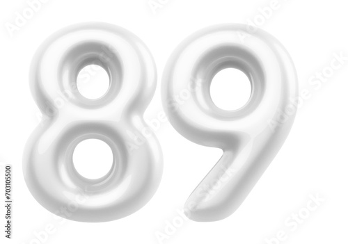 White Bubble Number 89 luxury render photo