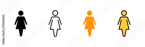 Female icon set vector. woman sign and symbol