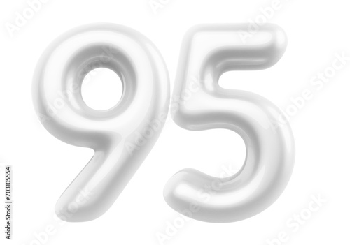 White Bubble Number 95 luxury render