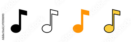 Music icon set  vector. note music sign and symbol photo