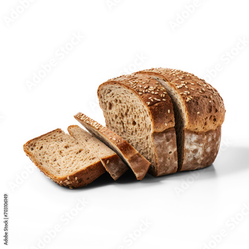 sliced of Buckwheat bread isolate on transparency background png