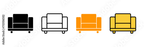 Sofa icon set vector. sofa sign and symbol. furniture icon