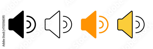 Speaker icon set vector. volume sign and symbol. loudspeaker icon. sound symbol photo