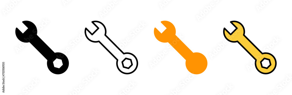Wrench icon set vector. repair icon. tools sign and symbol Wrench icon set vector. repair icon. tools sign and symbol